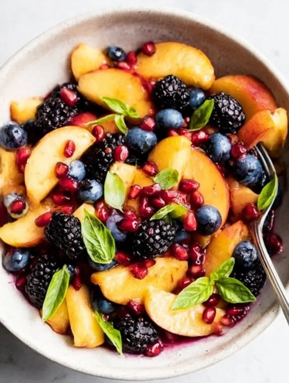 A bowl of fruit with blueberries, blackberries, and apples.