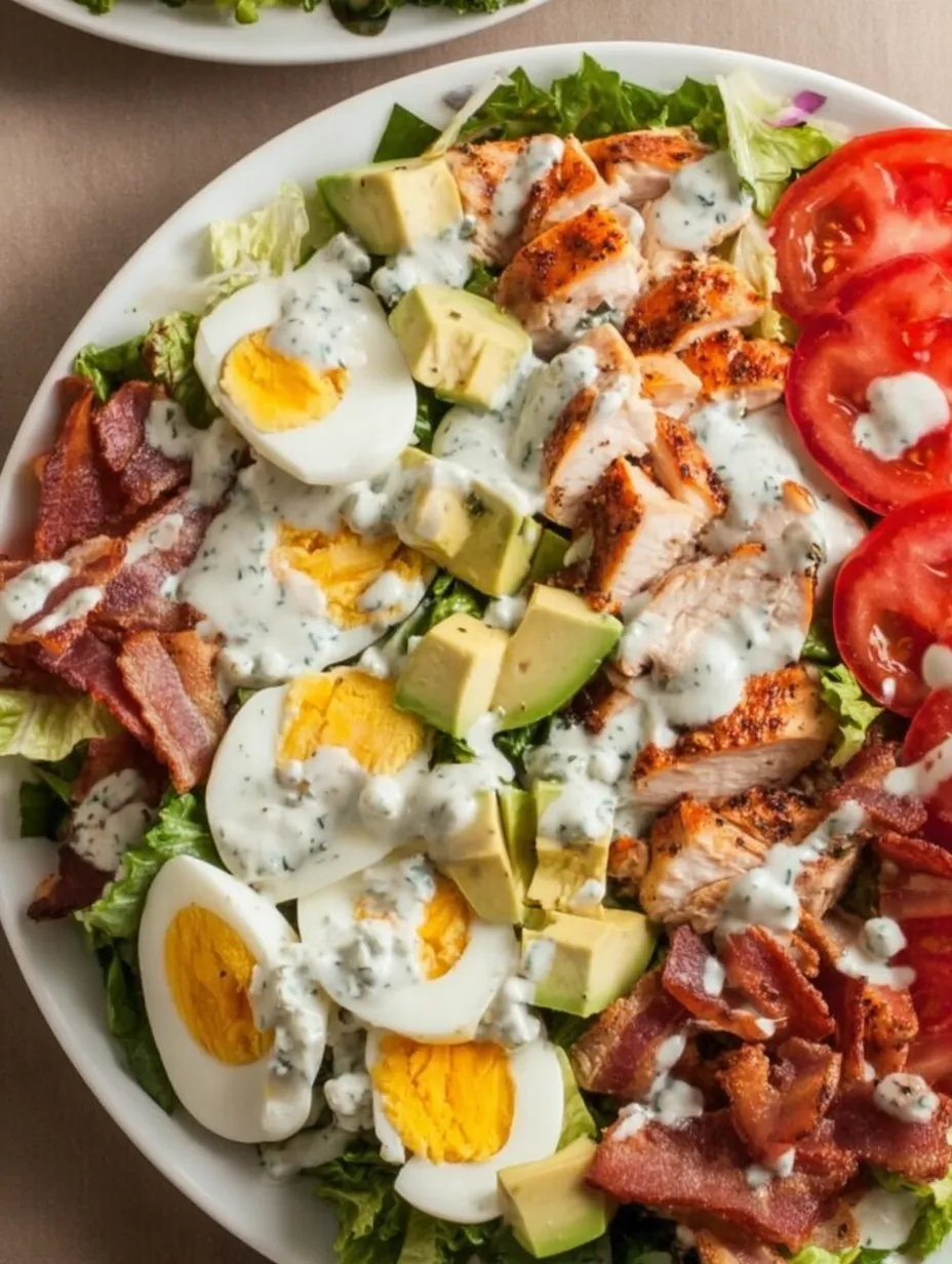 A plate of food with chicken, avocado, and eggs.