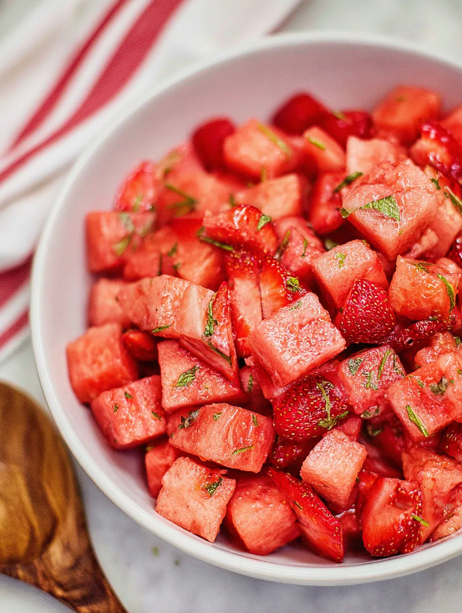 A bowl of sliced watermelon.