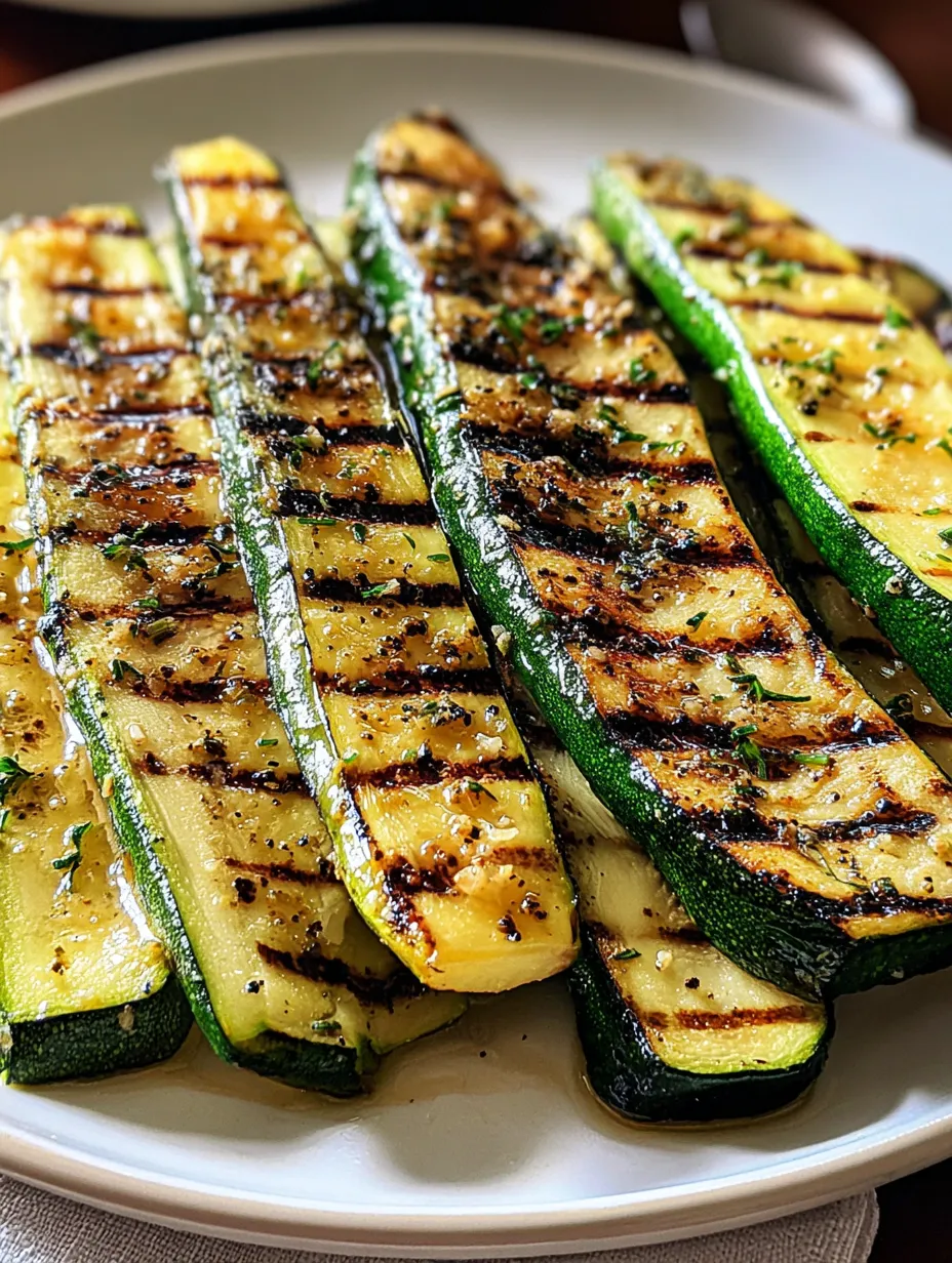 Grilled zucchini on a white plate.