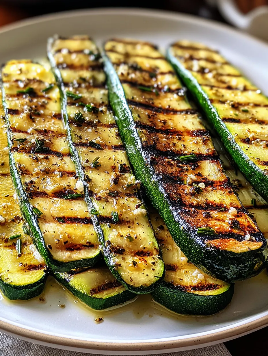 Grilled zucchini with seasoning.