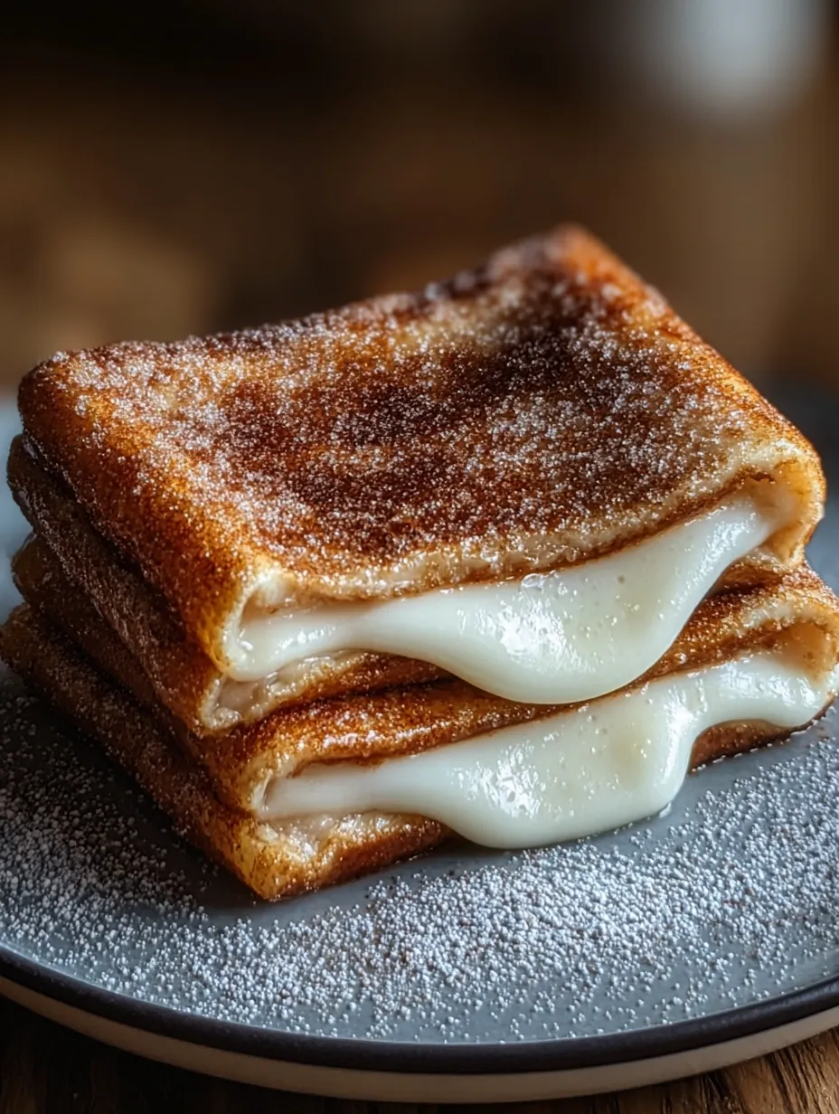 A stack of three grilled cheese sandwiches.