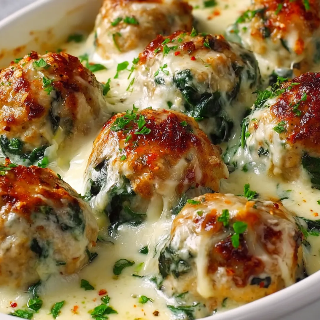A bowl stacked with meatballs and leafy greens.