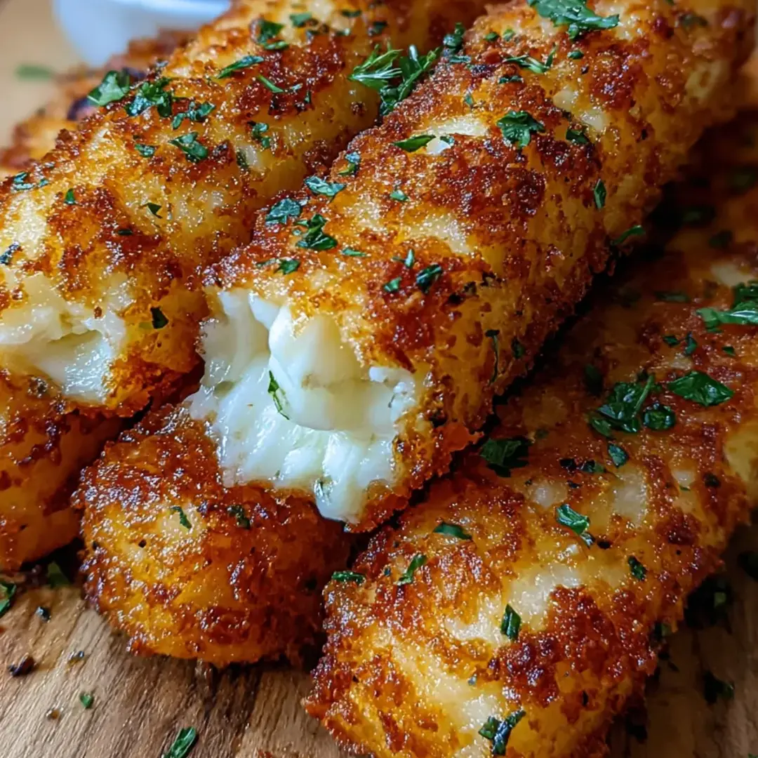 Food plate showing a single cheesy stick.
