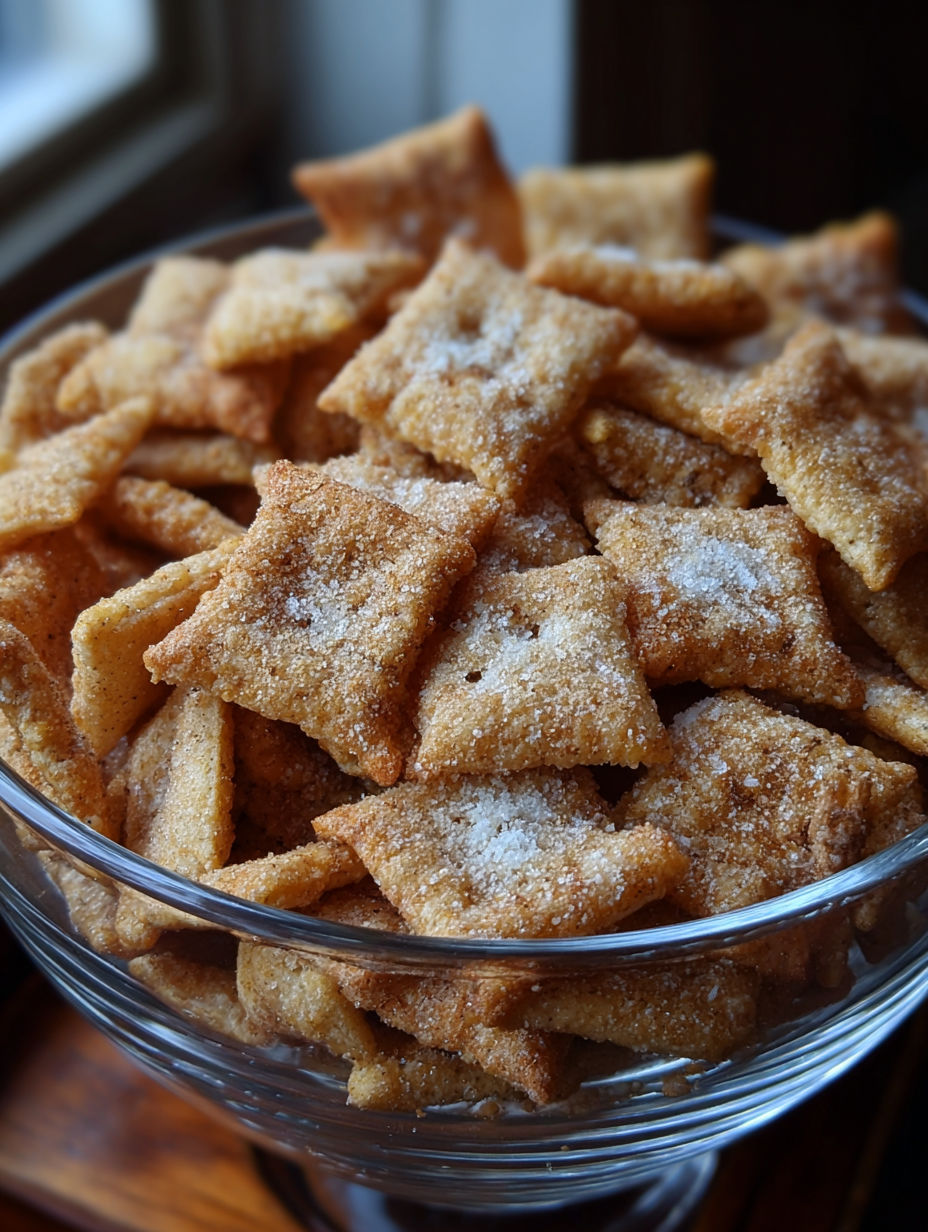 A bowl of homemade cinnamon toast crunch.