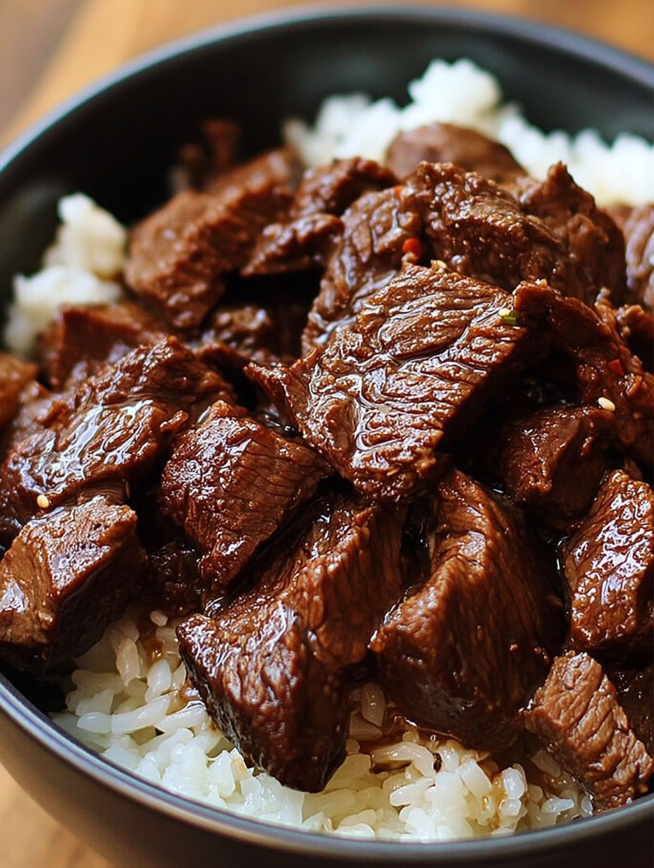 A bowl of slow cooker Korean beef.