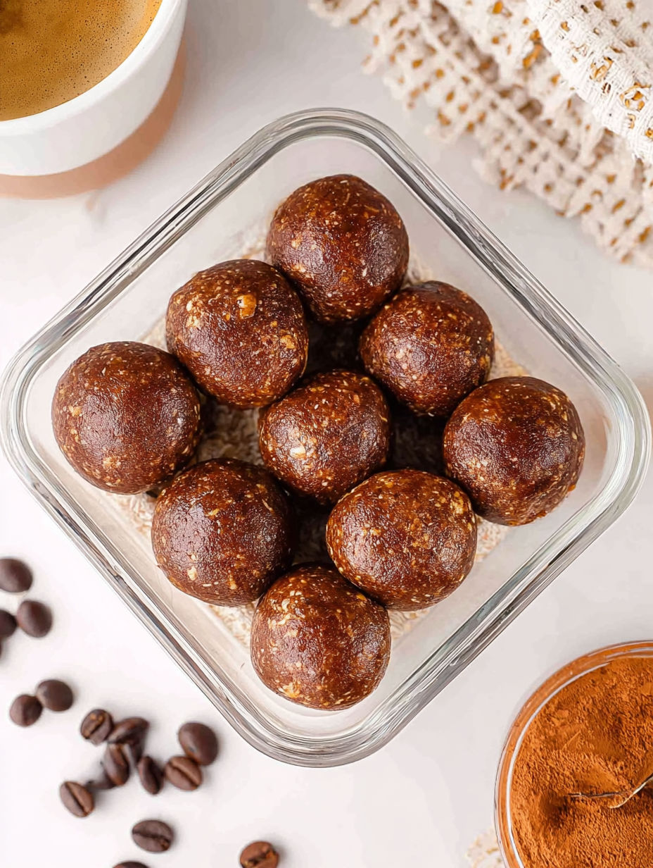 A glass container filled with brown balls.