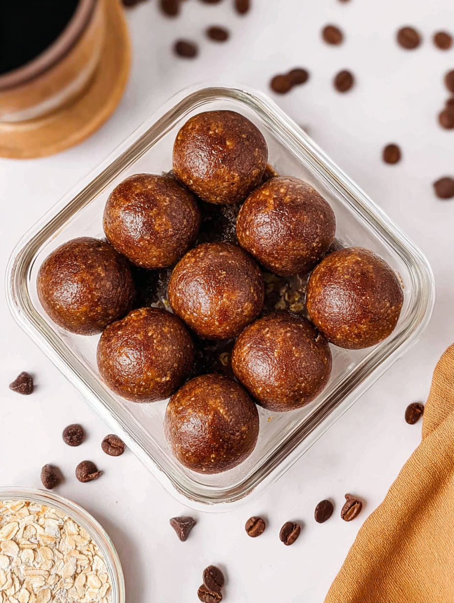 A glass container filled with chocolate balls.