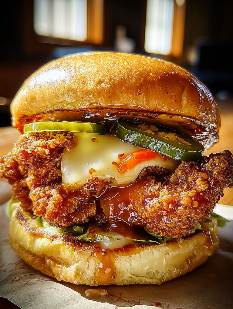 A jalapeno honey crispy chicken sandwich.