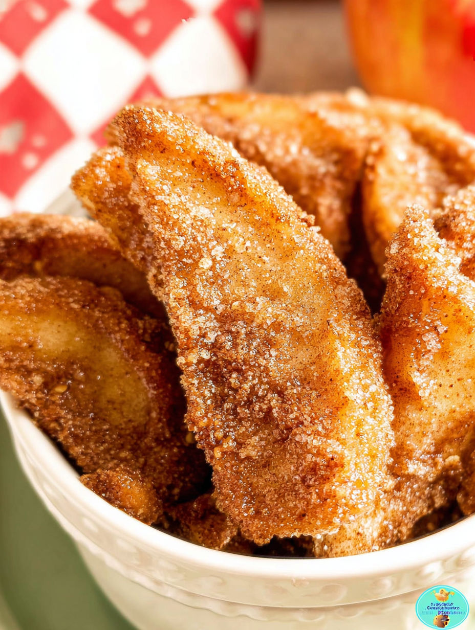 A bowl of fried apples with sugar.