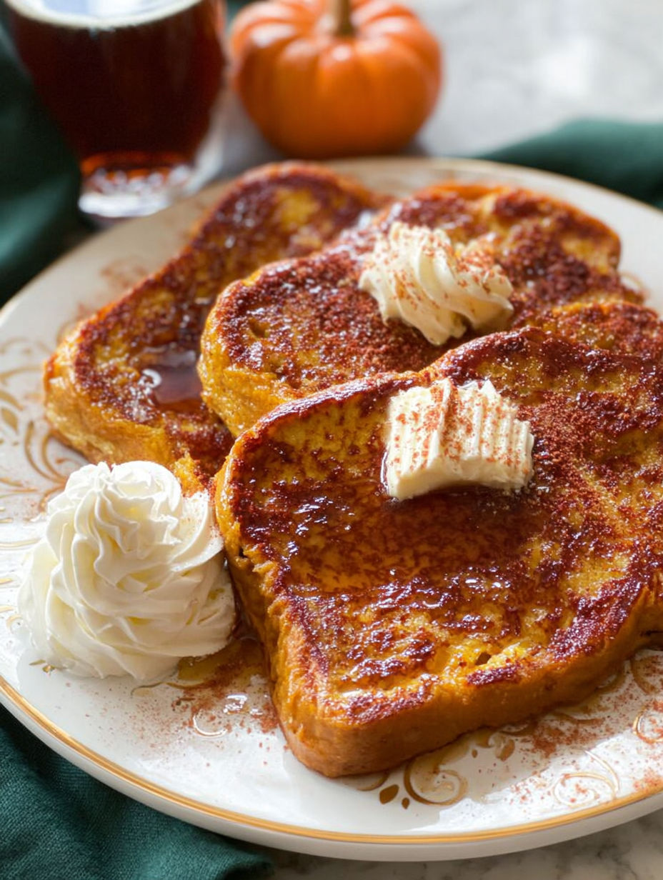 French toast with butter and syrup.