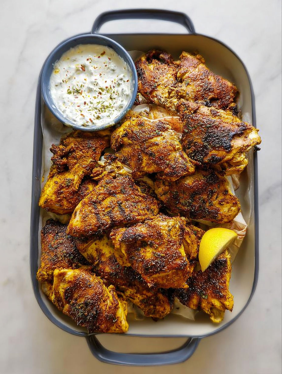 A plate of chicken shawarma with garlic white sauce.