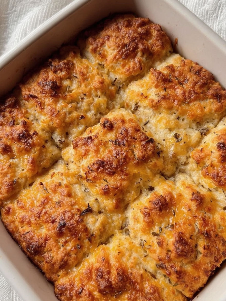 A dish of biscuits with butter and herbs.