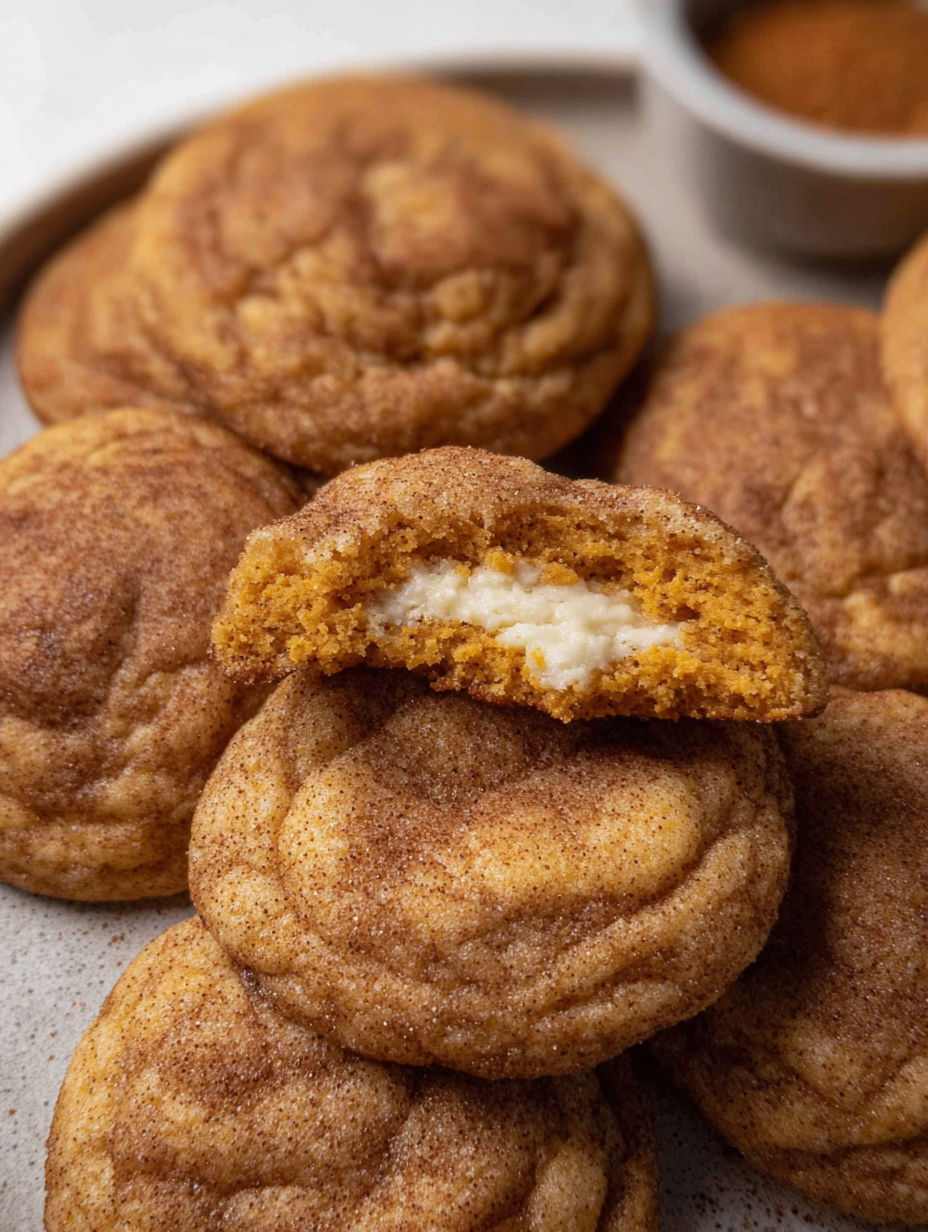 A plate of pumpkin cheesecake cookies.