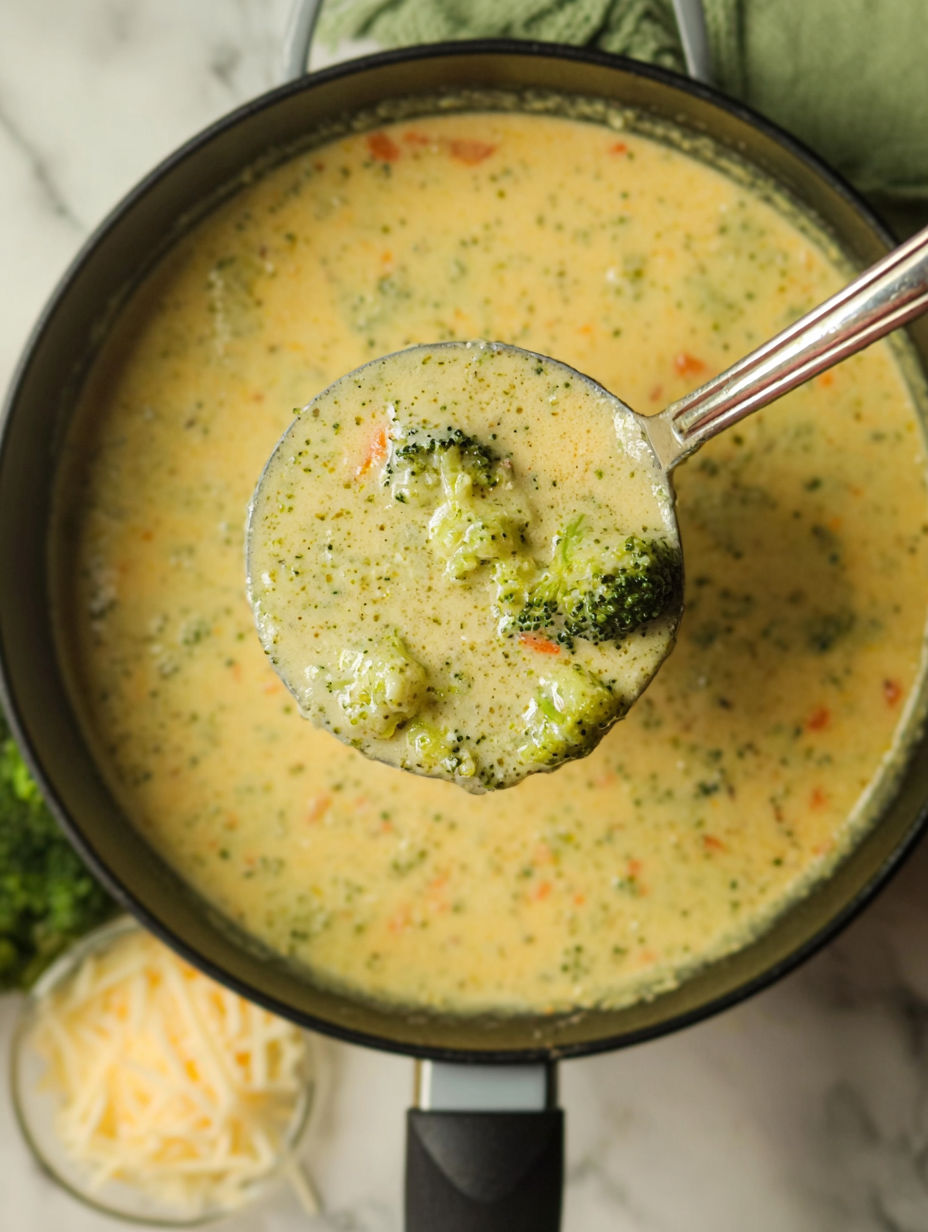 A spoon is in a bowl of soup.