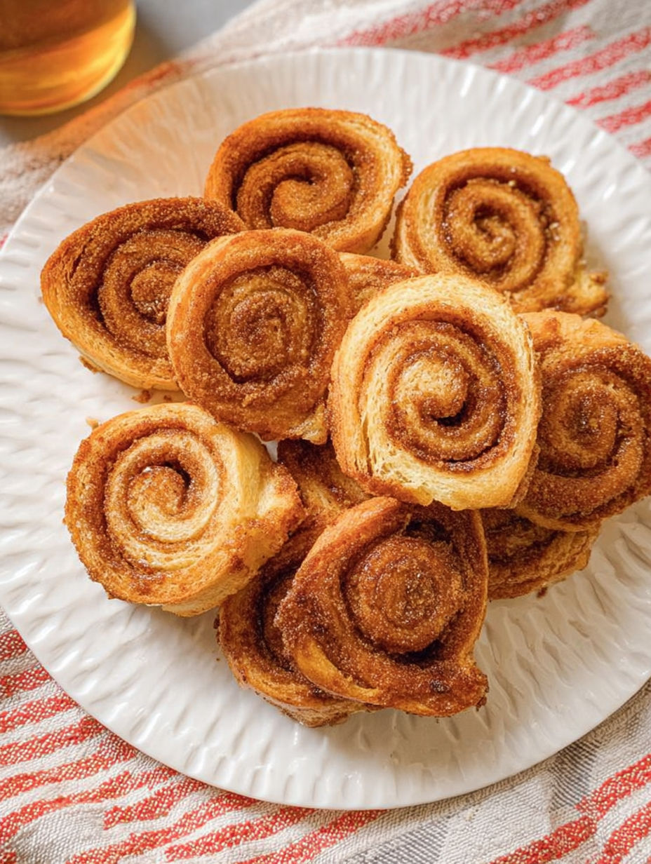 A plate of cinnamon toast pinwheels.