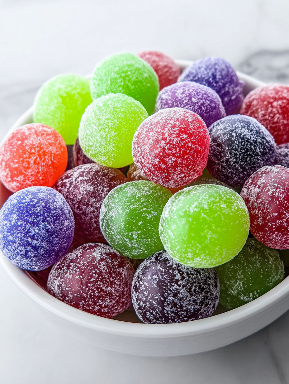 A bowl of colorful grapes.