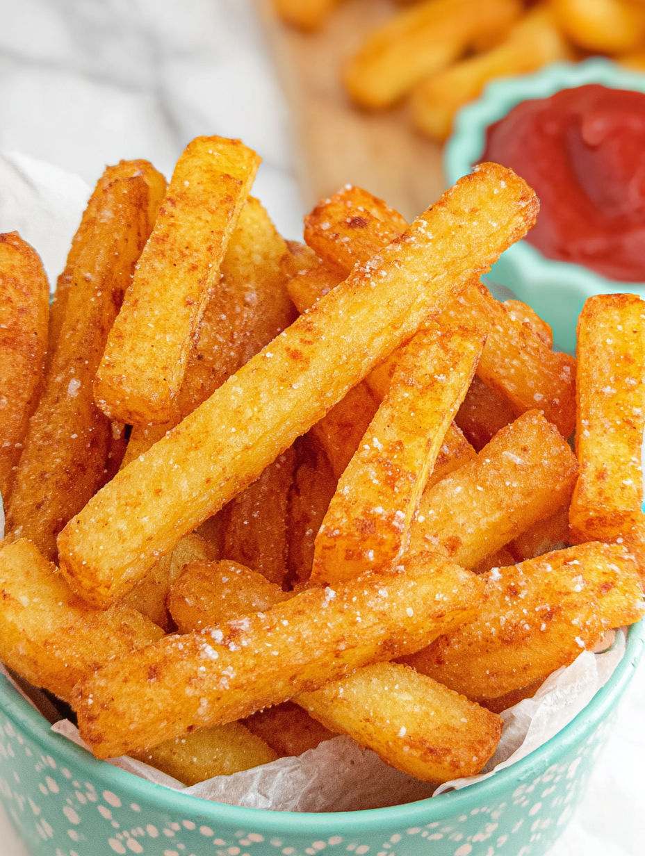 A bowl of mashed potato fries.