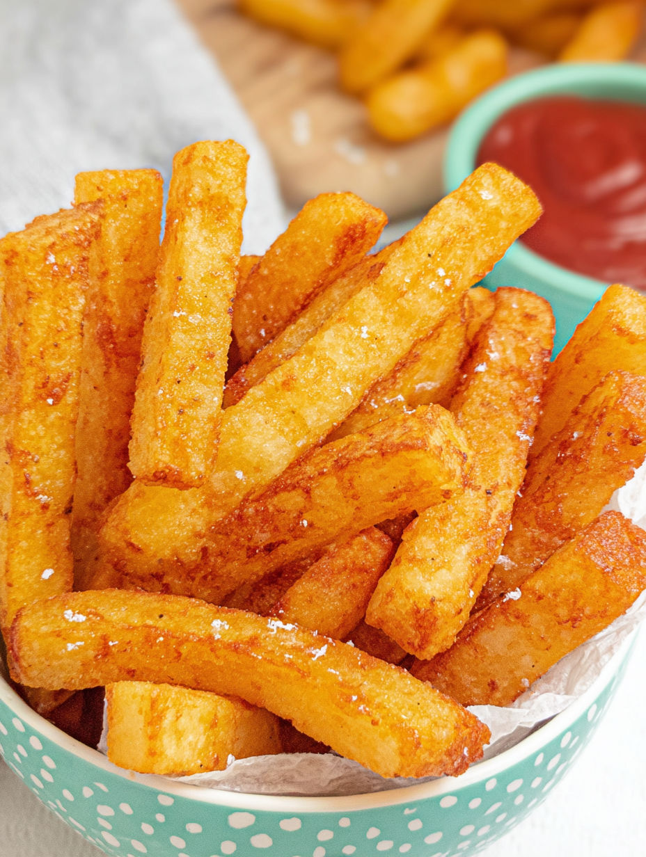 A bowl of mashed potato fries.