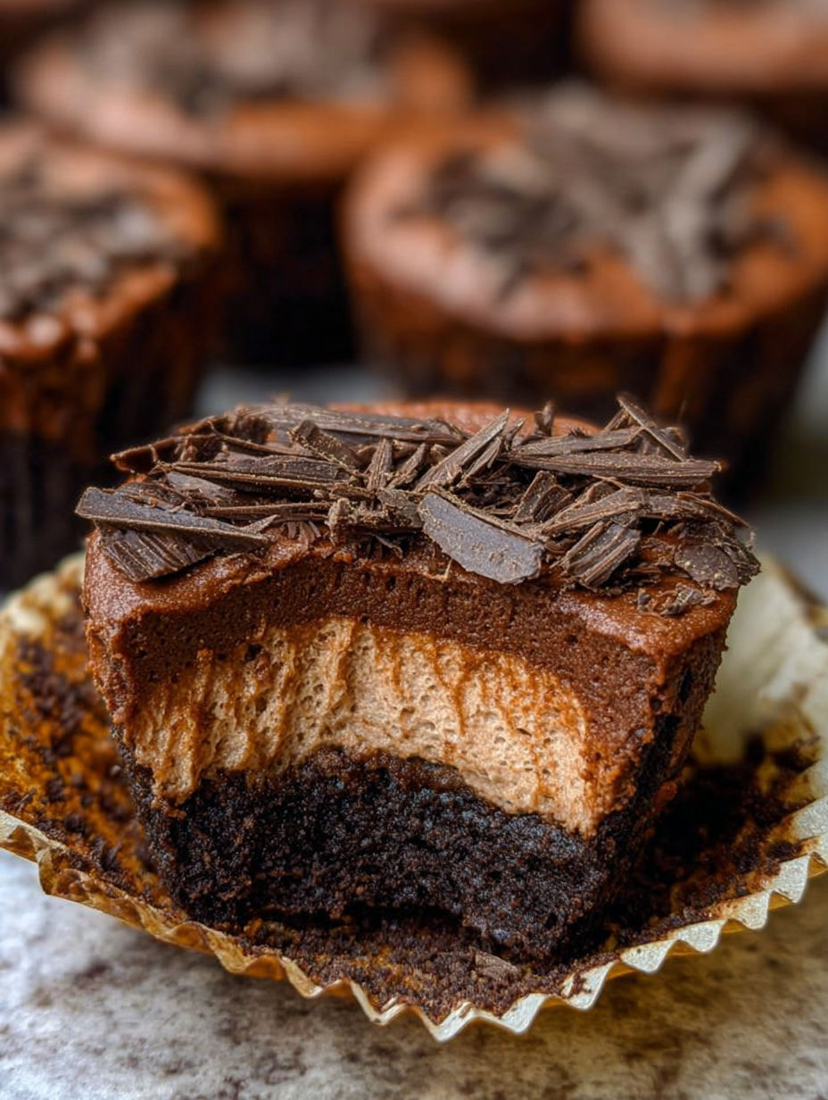 A chocolate cheesecake with chocolate chips on top.