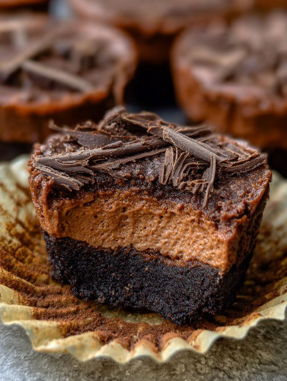 A close up of a chocolate cheesecake with chocolate drizzle.