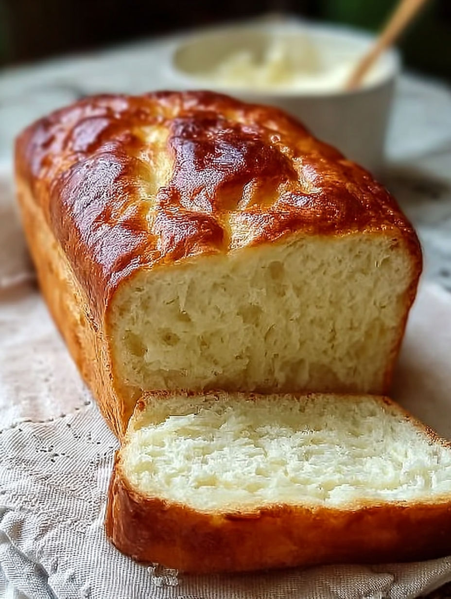 A slice of zero carb yogurt bread.