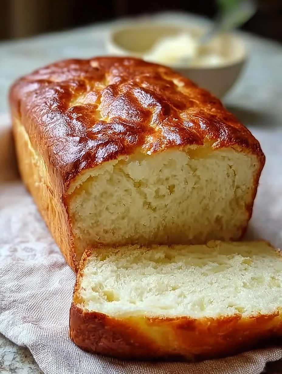A slice of zero carb yogurt bread.