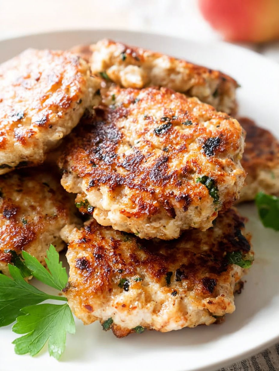 A stack of chicken breakfast sausage.