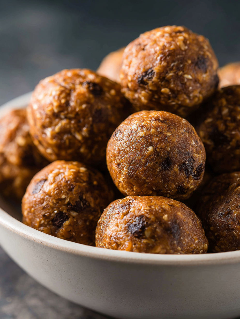 A bowl of pumpkin protein balls.