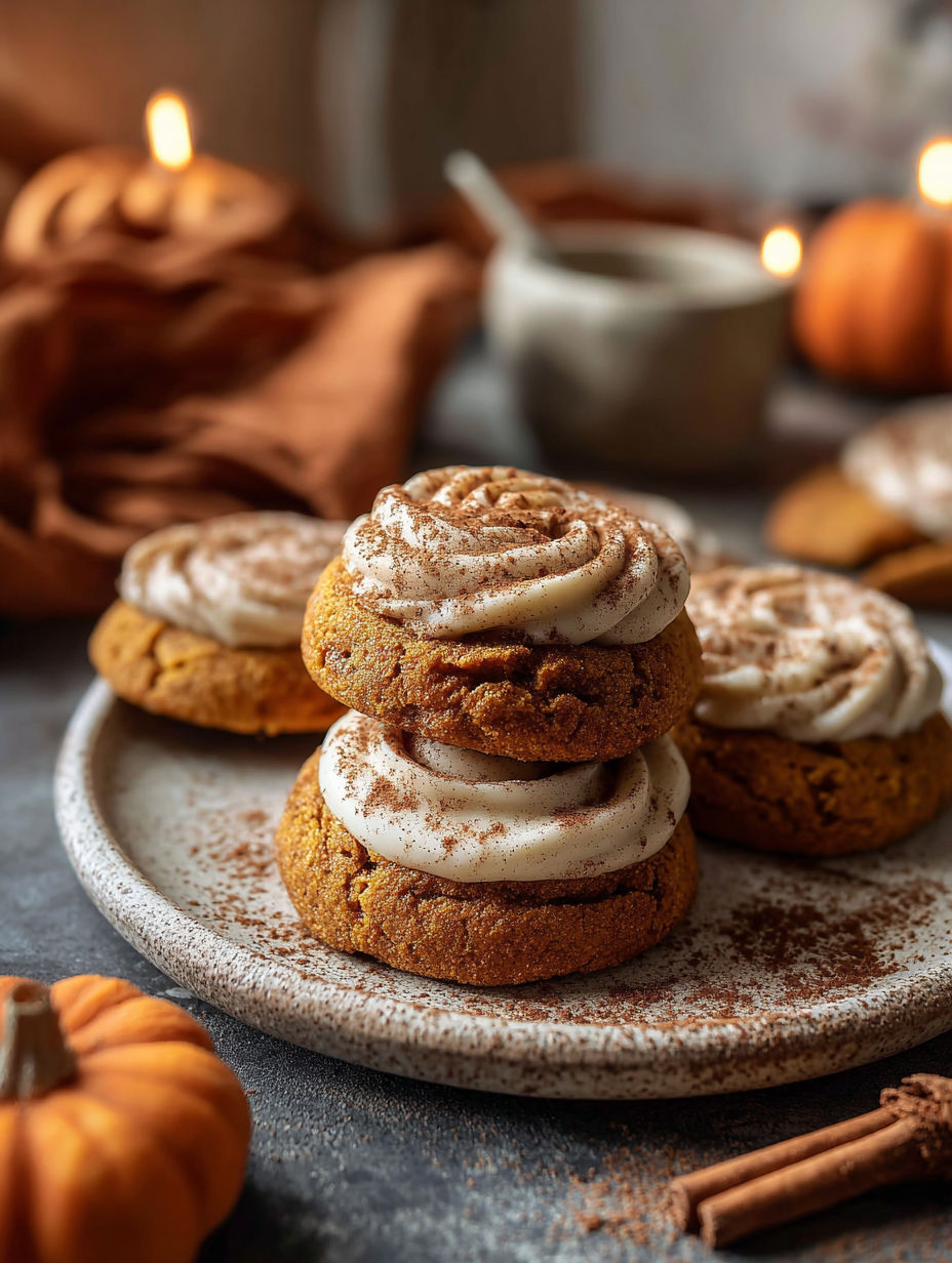 A plate of soft pumpkin cookies.