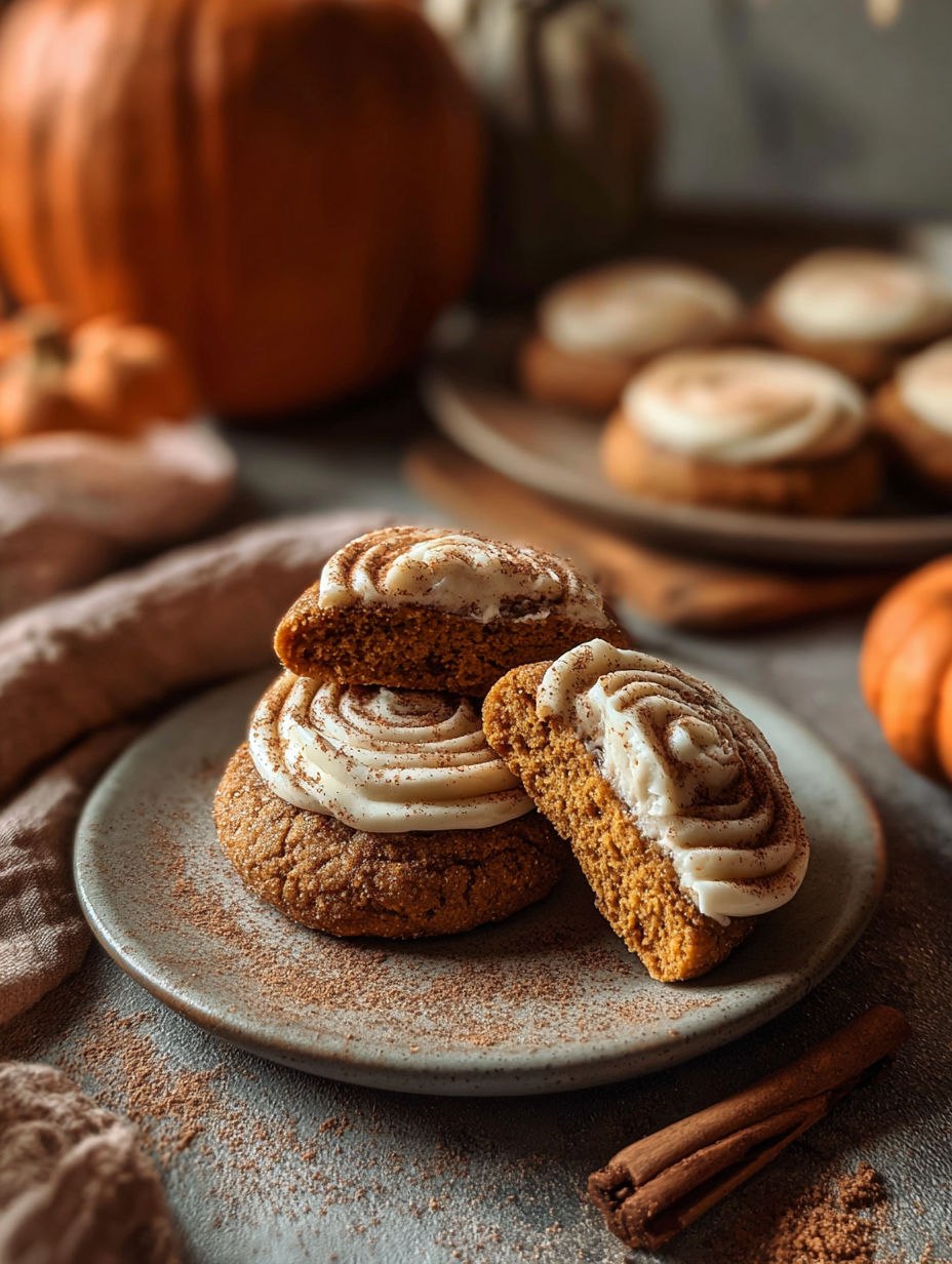 A plate of soft pumpkin cookies.