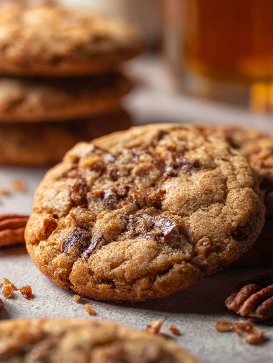 A stack of bourbon toffee cookies.