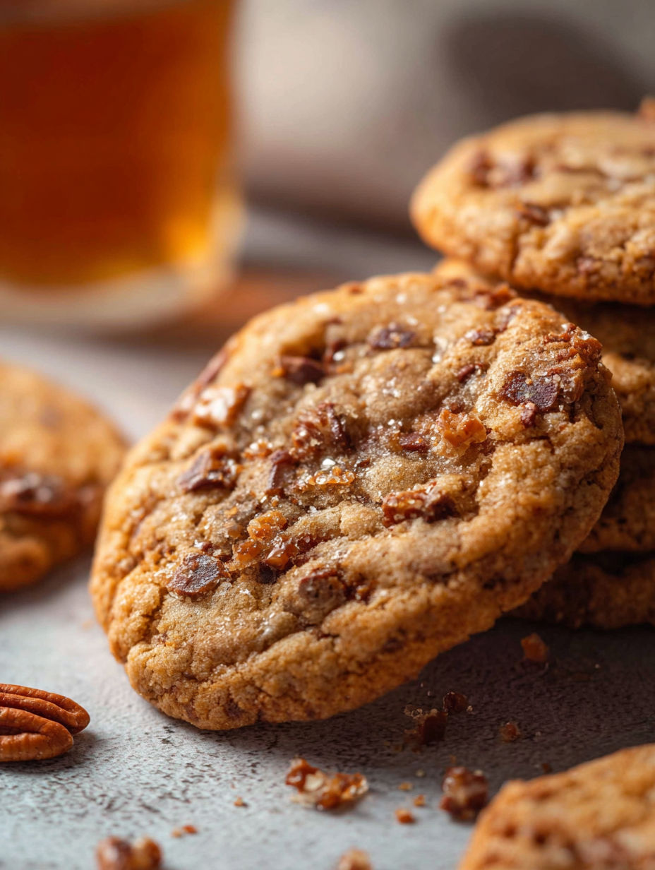 A stack of bourbon toffee cookies.