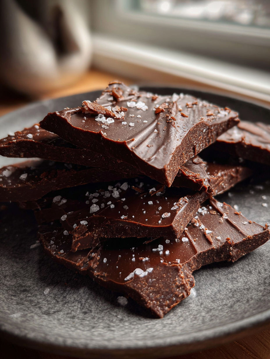 A plate of fudgy protein brownie bark.
