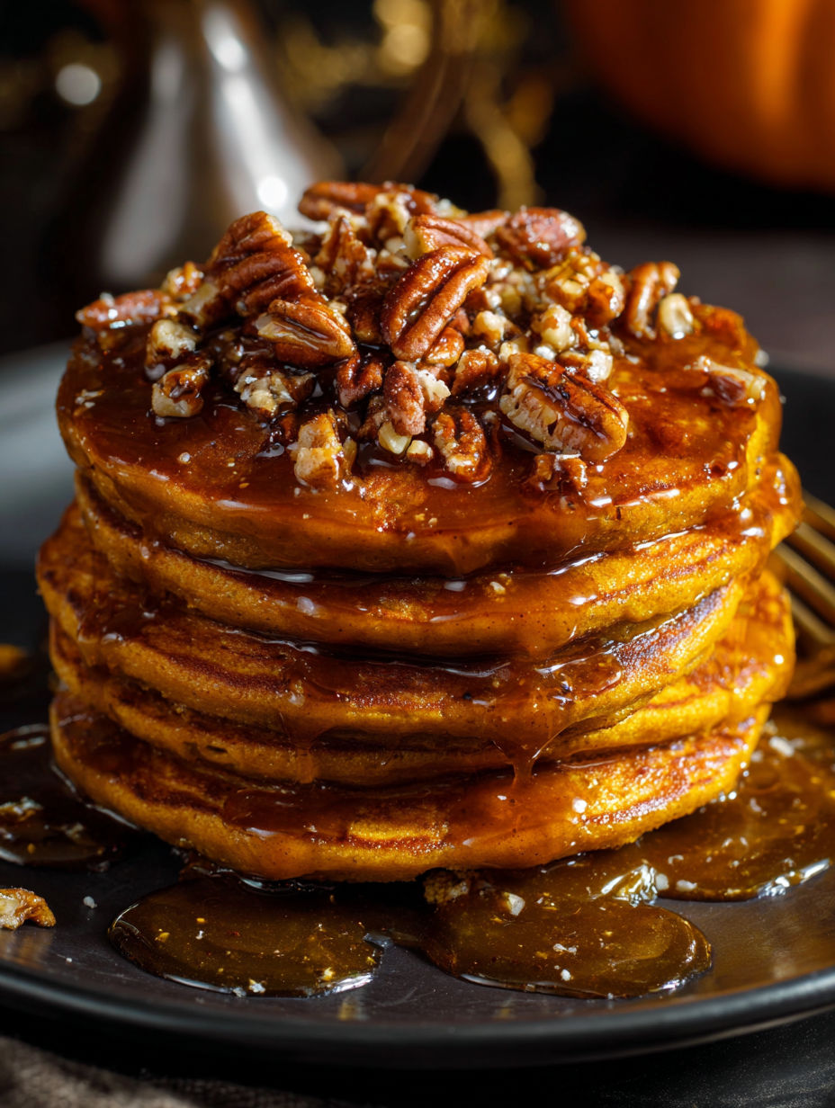Pumpkin Praline Pancakes.