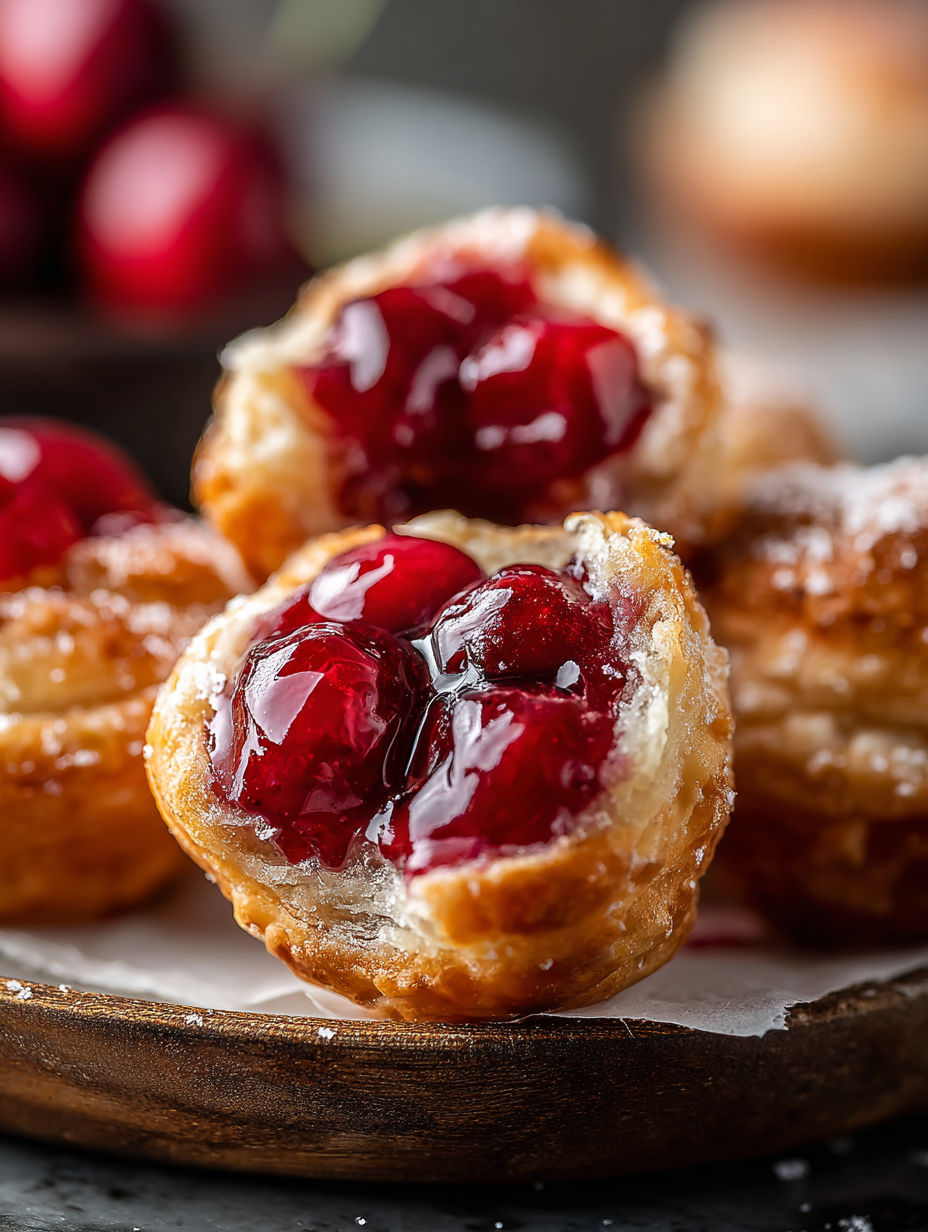 Cherry Pie Bites on a plate.