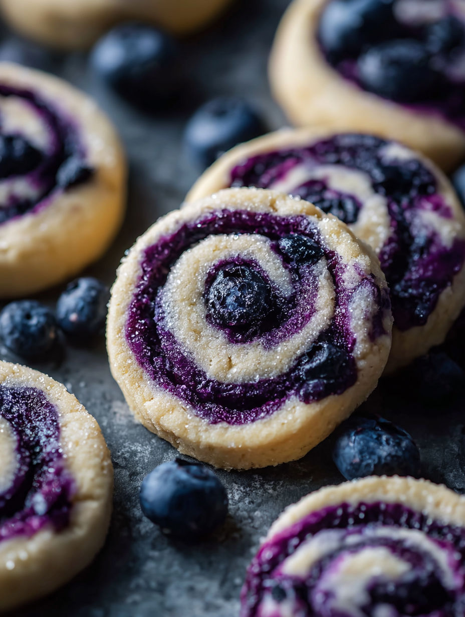 Blueberry cheesecake swirl cookies.