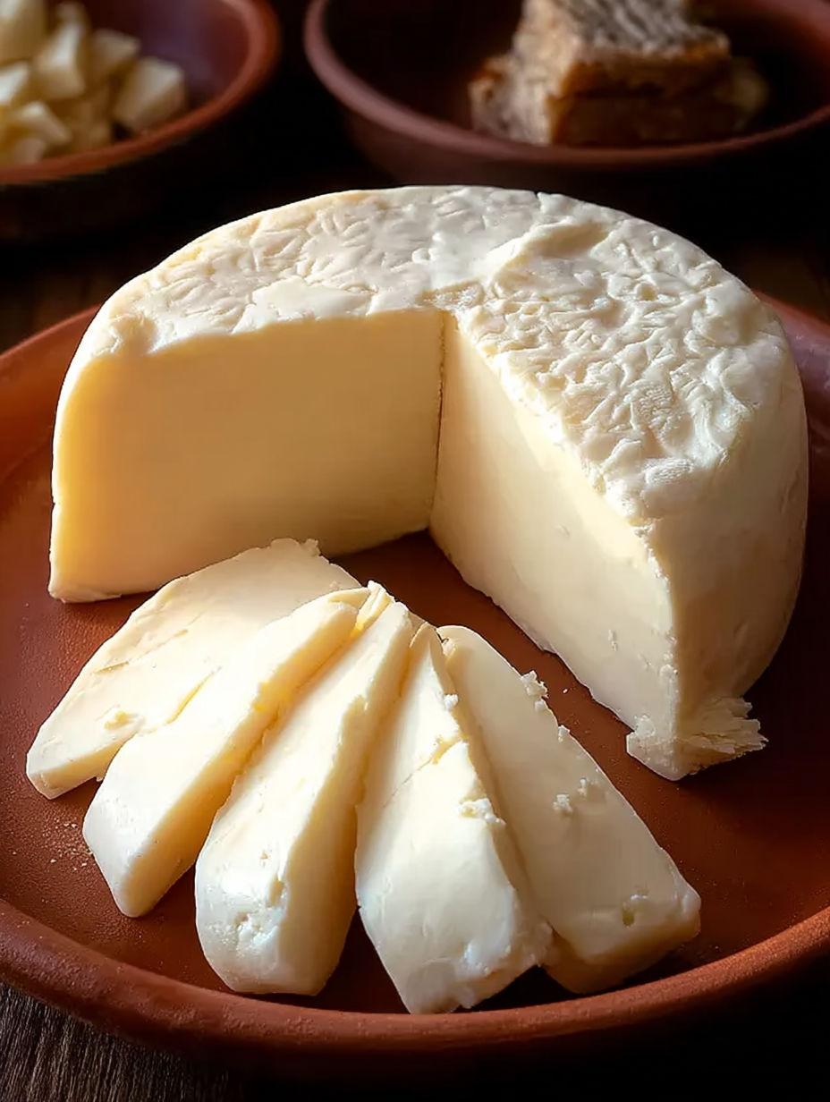 A slice of homemade 3-ingredient cheese.
