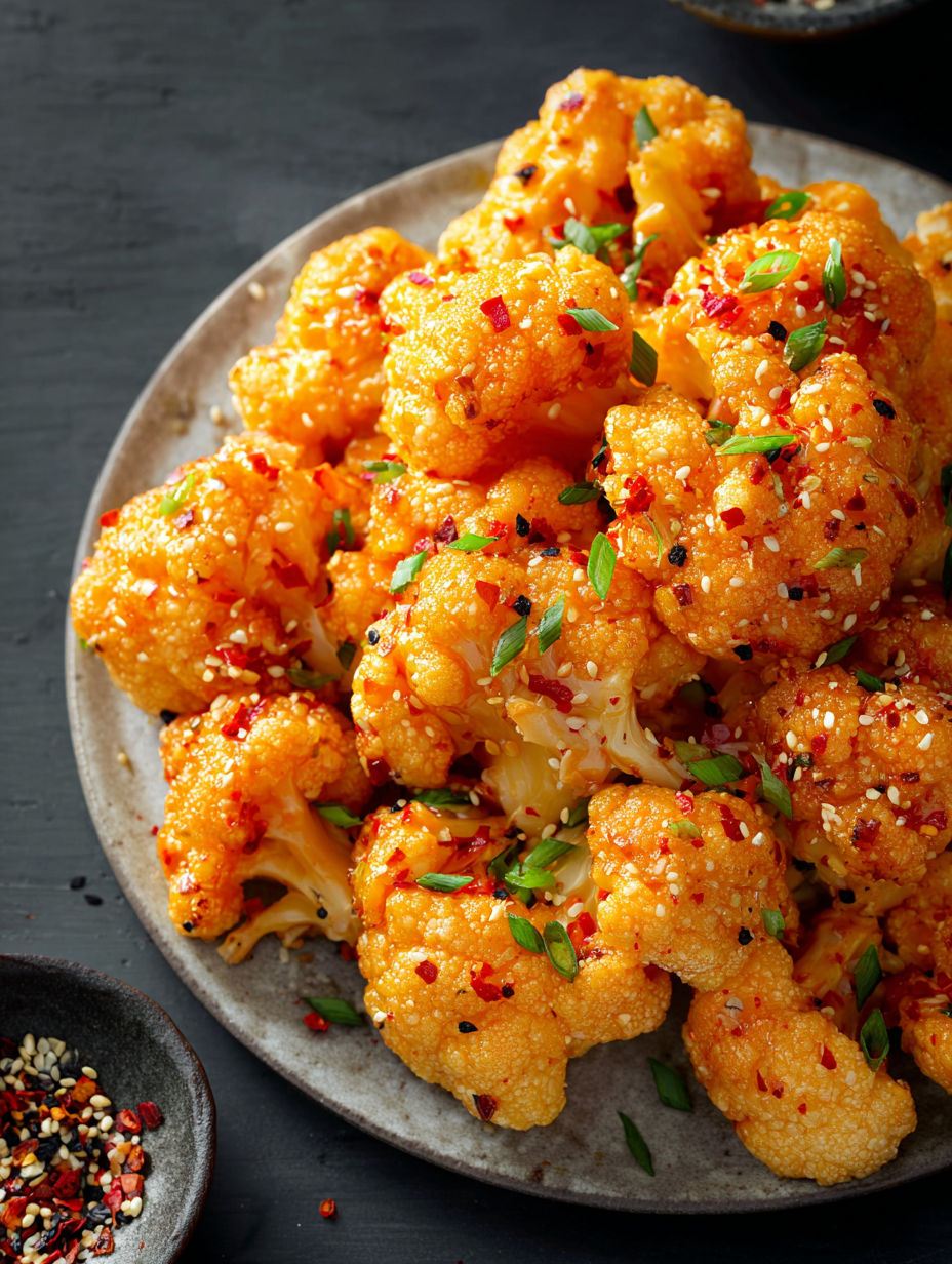 A plate of bang bang cauliflower.