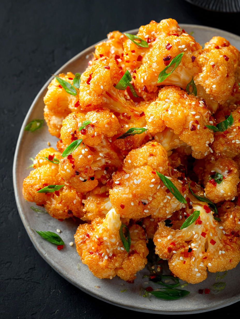 A plate of bang bang cauliflower.