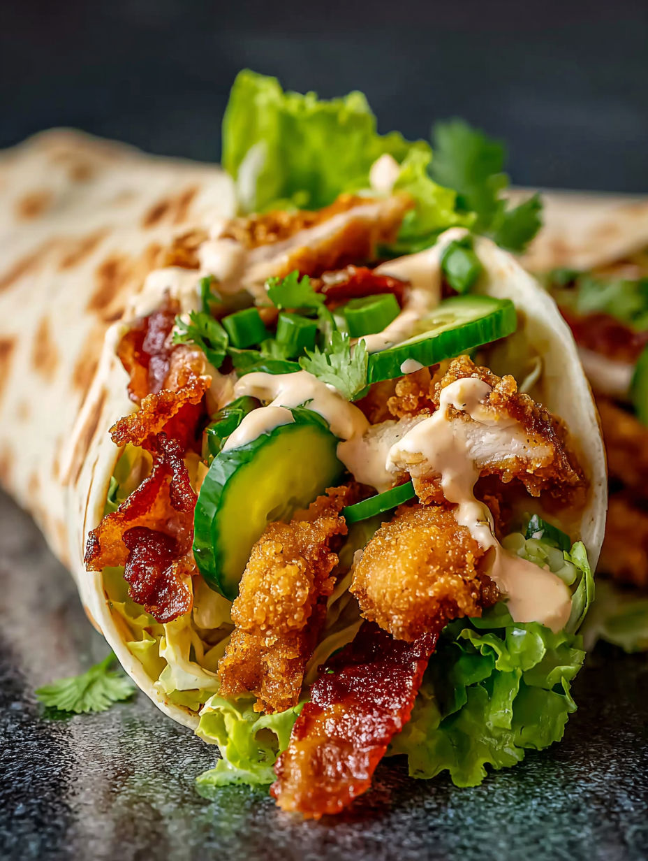 A healthy honey mustard chicken wrap.