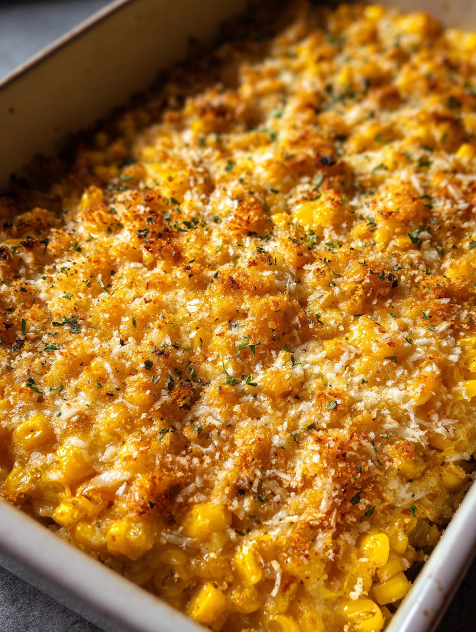 A baked parmesan corn dish.