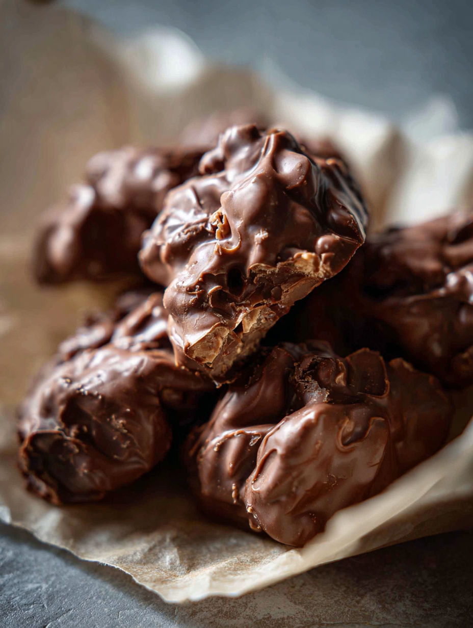 A close up of a chocolate covered candy bar.