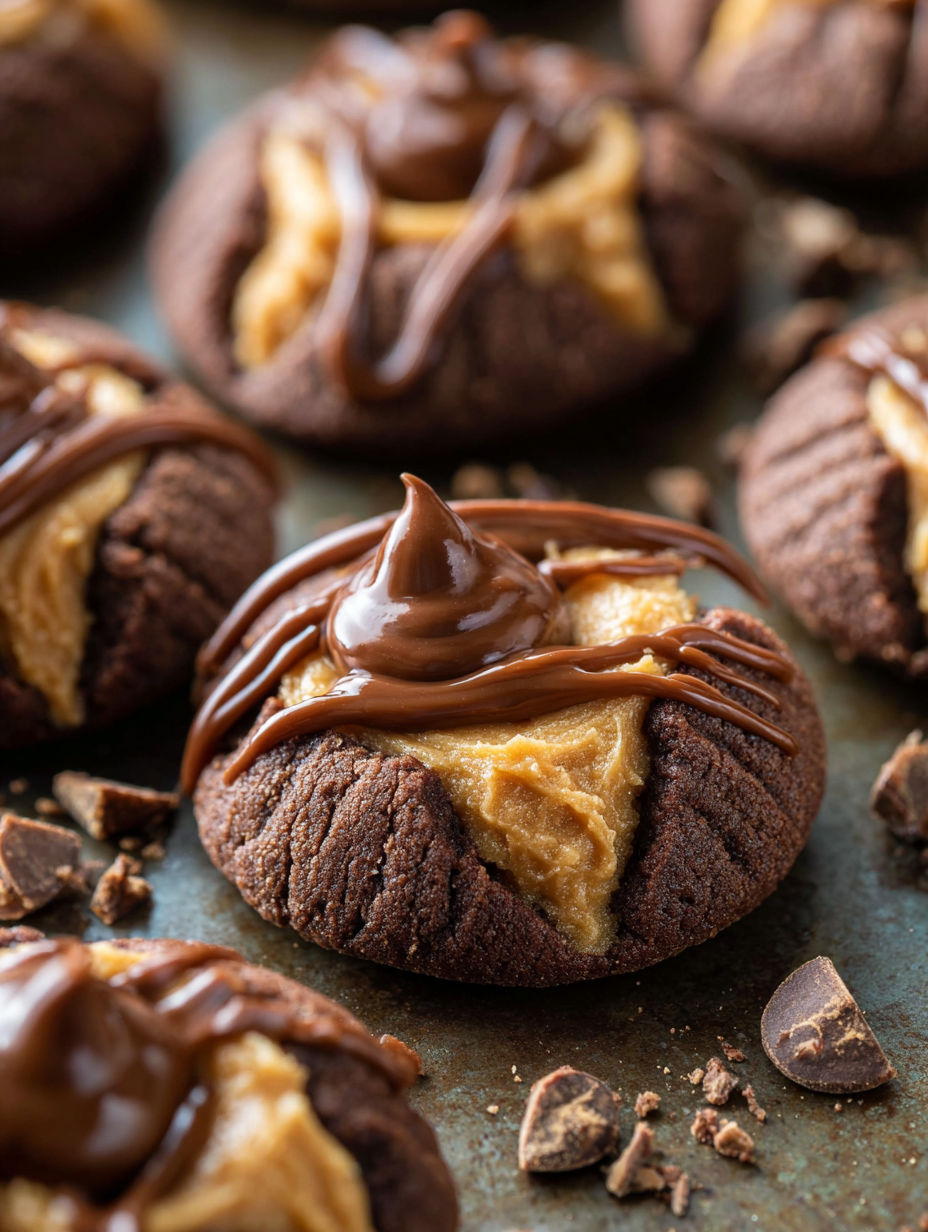 Chocolate Peanut Butter Blossoms.