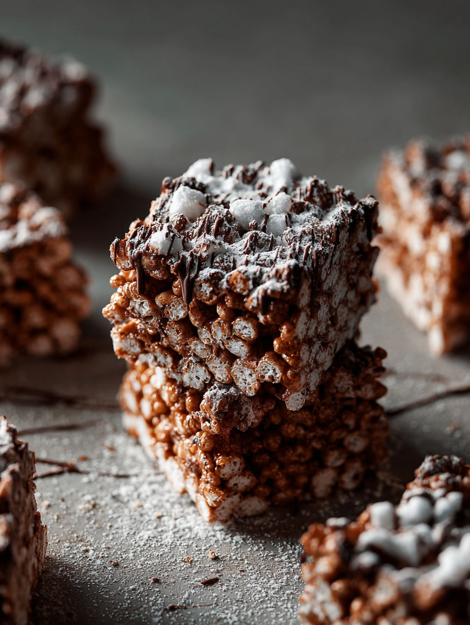 A close up of a rice krispy treat.