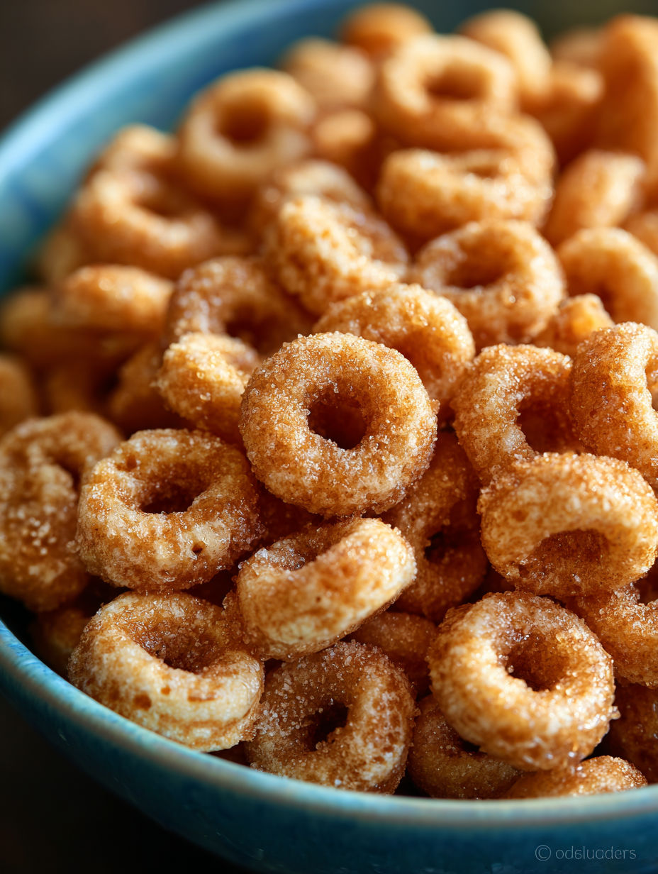 A bowl of mini doughnuts with a buttery coating.