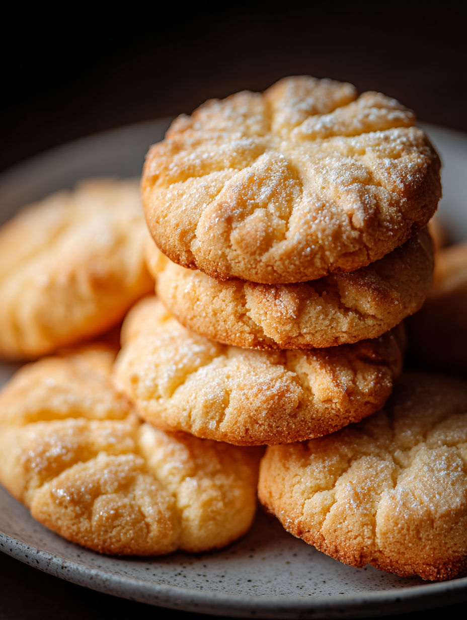 A stack of Keto Cream Cheese Cookies.