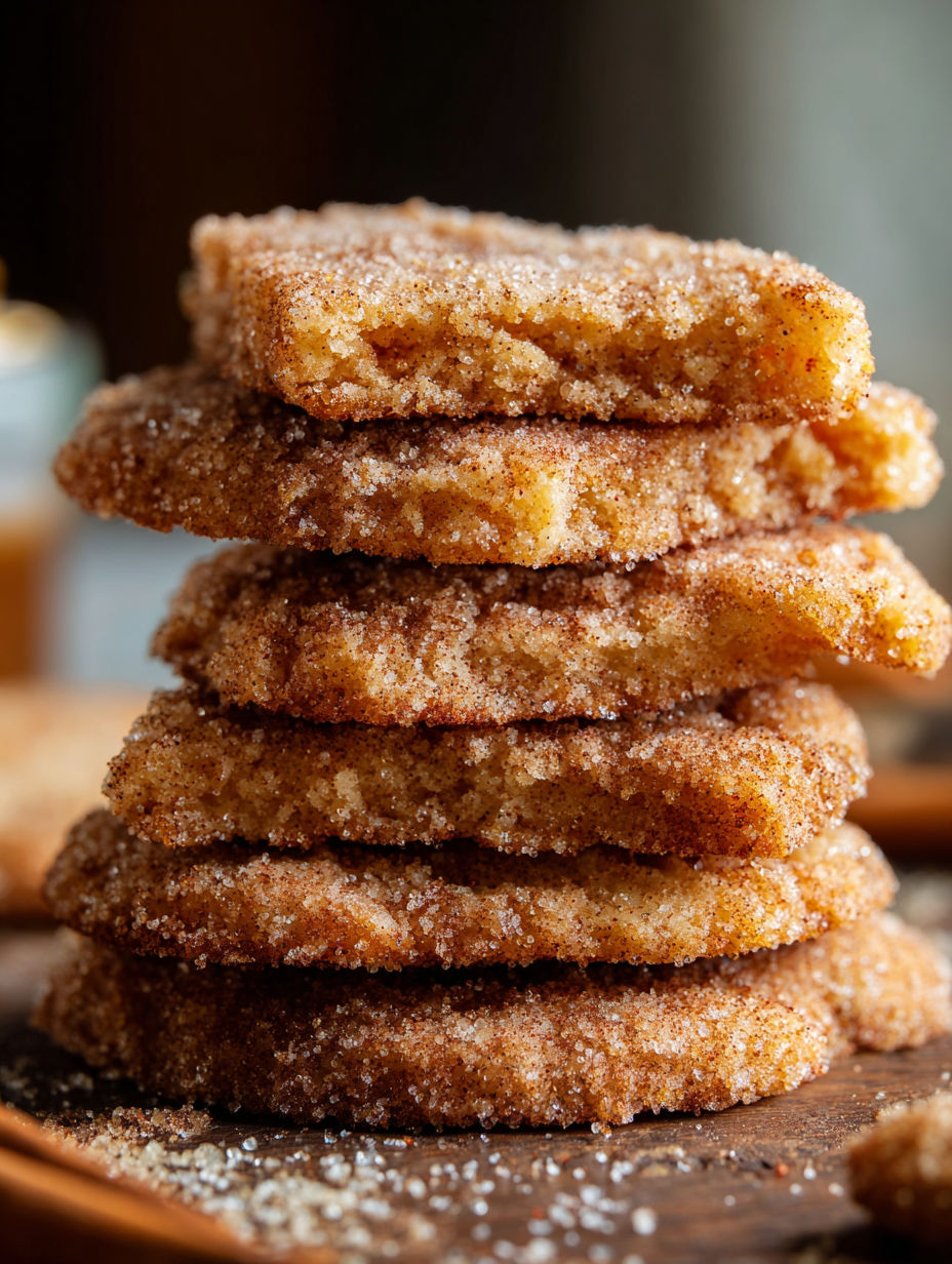 Stack of crispy cinnamon sugar bread bites.