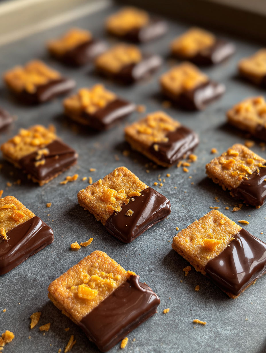 A plate of Cheez-It Butterfinger Bites.