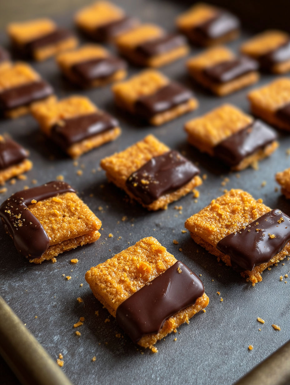 A tray of Cheez-It Butterfinger Bites.